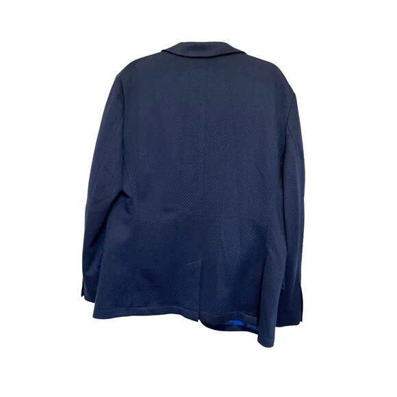 Ben Sherman Mens Navy Textured Blazer 48R Slim Fit Fully Lined With Button Cuffs - Picture 2 of 7